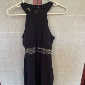 Navy Blue Shirt New Years / Cocktail Dress with Rhinestone Bling, S